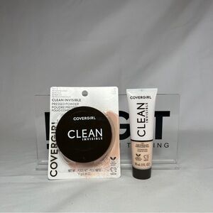 Covergirl Clean Invisible Foundation #100 & Pressed Powder #105 ~ Total 2 PK